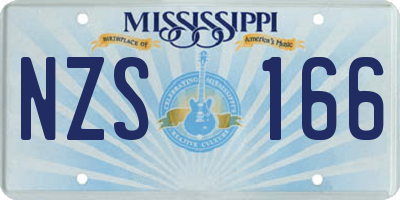 MS license plate NZS166