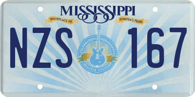 MS license plate NZS167