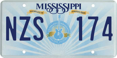 MS license plate NZS174