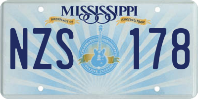 MS license plate NZS178