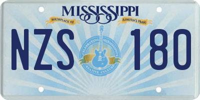 MS license plate NZS180