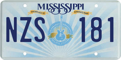 MS license plate NZS181