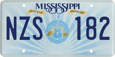 MS license plate NZS182