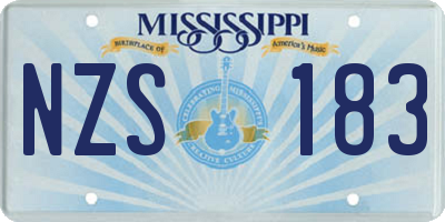MS license plate NZS183