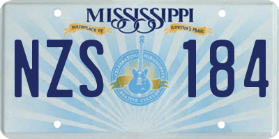 MS license plate NZS184