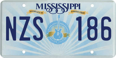 MS license plate NZS186