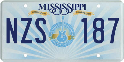 MS license plate NZS187