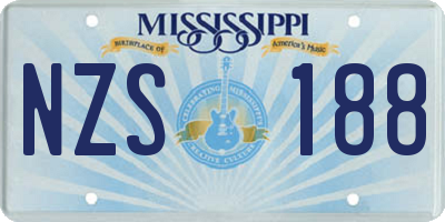 MS license plate NZS188