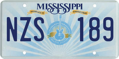 MS license plate NZS189