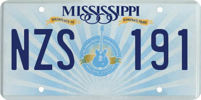 MS license plate NZS191