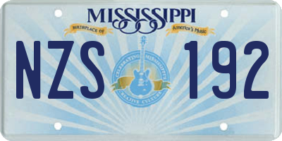 MS license plate NZS192