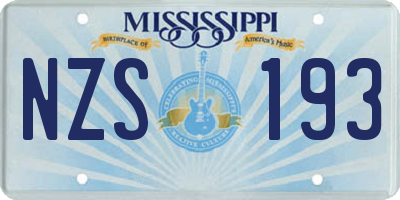 MS license plate NZS193