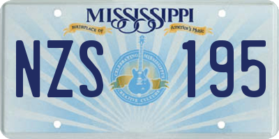MS license plate NZS195