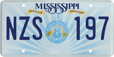 MS license plate NZS197