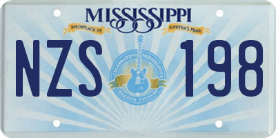 MS license plate NZS198