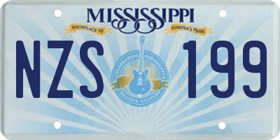 MS license plate NZS199
