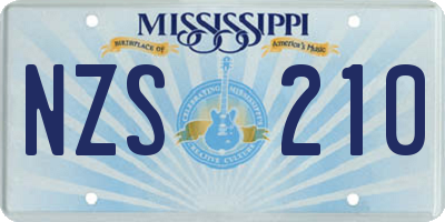 MS license plate NZS210