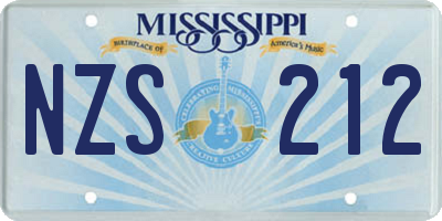 MS license plate NZS212