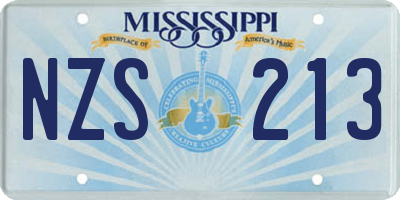 MS license plate NZS213