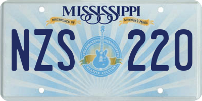 MS license plate NZS220