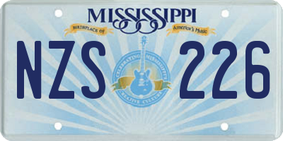 MS license plate NZS226