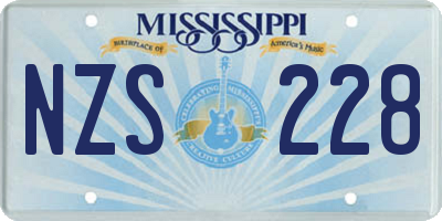 MS license plate NZS228