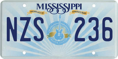MS license plate NZS236