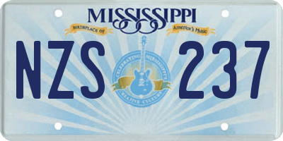 MS license plate NZS237