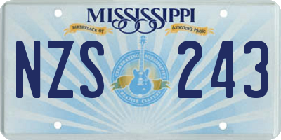 MS license plate NZS243
