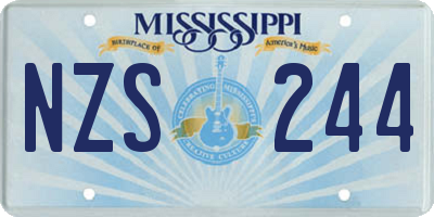 MS license plate NZS244