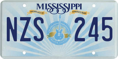 MS license plate NZS245