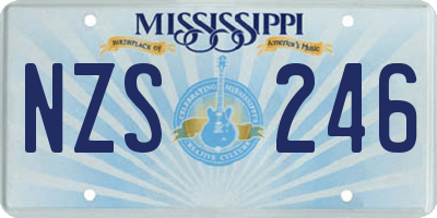 MS license plate NZS246