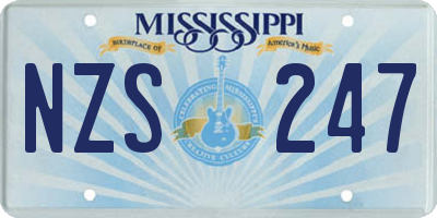 MS license plate NZS247