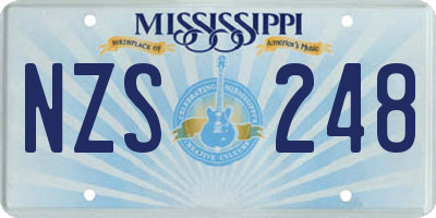 MS license plate NZS248