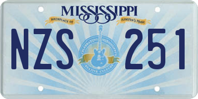 MS license plate NZS251