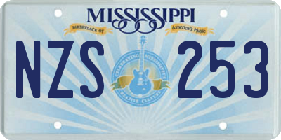 MS license plate NZS253