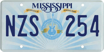 MS license plate NZS254