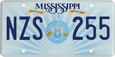 MS license plate NZS255