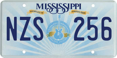 MS license plate NZS256