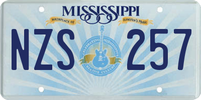 MS license plate NZS257