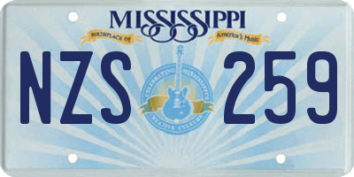 MS license plate NZS259