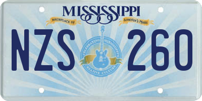 MS license plate NZS260