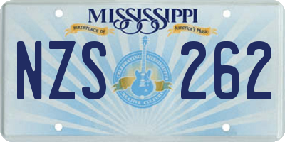 MS license plate NZS262