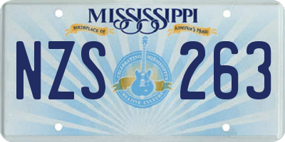 MS license plate NZS263