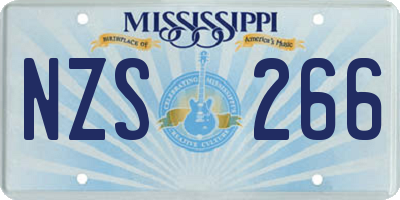 MS license plate NZS266