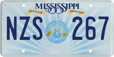 MS license plate NZS267