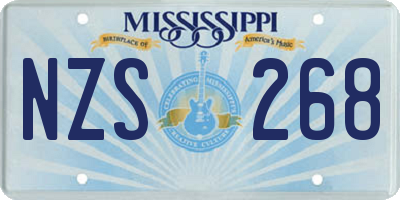 MS license plate NZS268