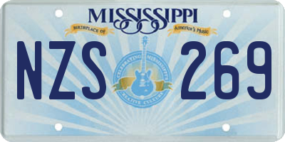 MS license plate NZS269