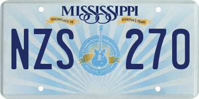 MS license plate NZS270