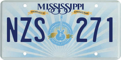 MS license plate NZS271